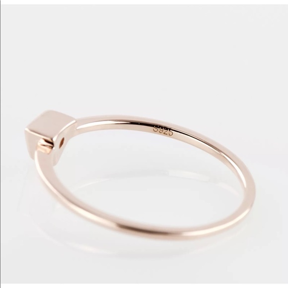 Triangle CZ Rose Gold Over Sterling Stackable Ring - Picture 6 of 7